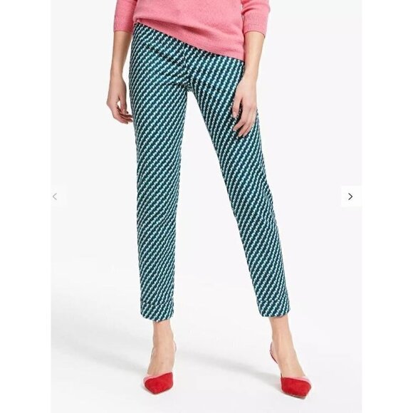 Boden Pants - Boden Womens 4 Kensington Trousers Ankle Pants Geometric Print Stretch Pockets